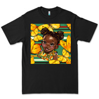 Black juneteenth afro girl seamless pattern Premium Tee - BundleAndBundleShop