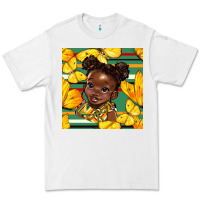White juneteenth afro girl seamless pattern Premium Tee - BundleAndBundleShop