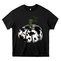 Black watercolor cowhide halloween pumpkin Heavy Core Tee - RanaPortraitStore