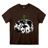 Chocolate Brown watercolor cowhide halloween pumpkin Heavy Core Tee - RanaPortraitStore