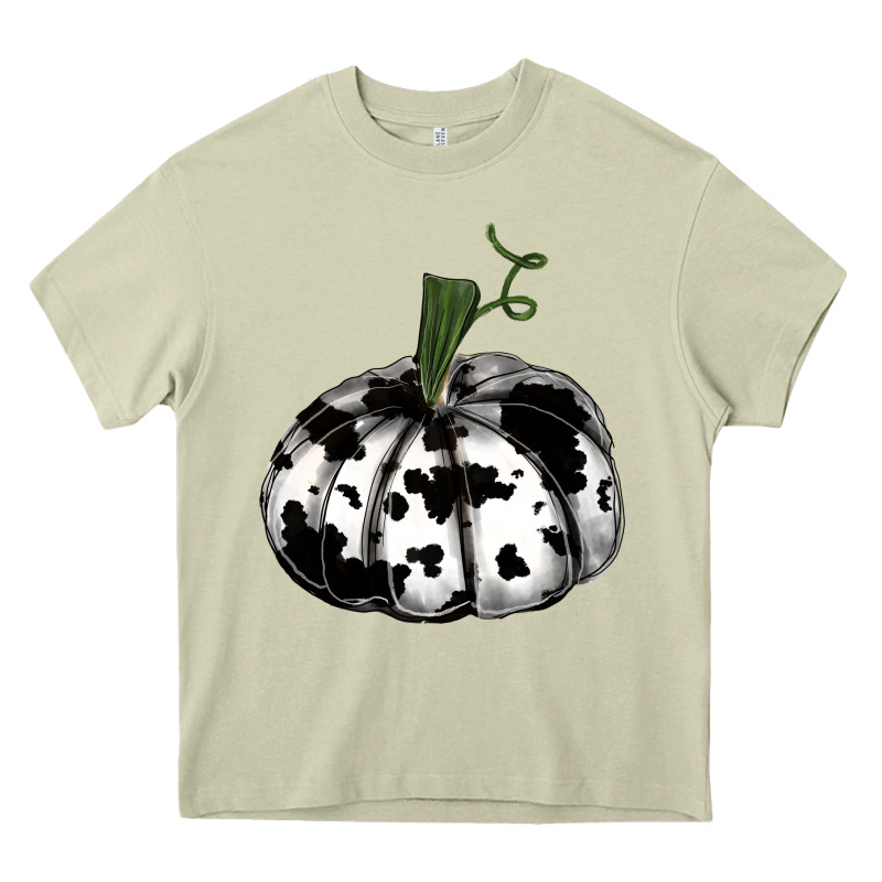 Watercolor Cowhide Halloween Pumpkin Heavy Core Tee by RanaPortraitStore | Teevron