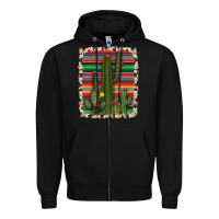 Black serape cowhide cacti Zipper Hoodie - RanaPortraitStore