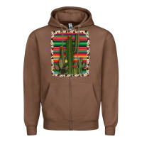 Chestnut serape cowhide cacti Zipper Hoodie - RanaPortraitStore