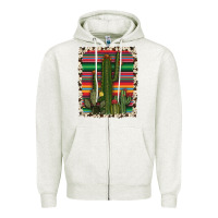 Serape Cowhide Cacti Zipper Hoodie | Teevron
