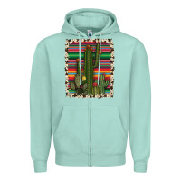 Seafoam serape cowhide cacti Zipper Hoodie - RanaPortraitStore