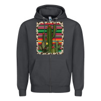 Smoke serape cowhide cacti Zipper Hoodie - RanaPortraitStore