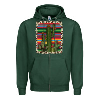 Sports Green serape cowhide cacti Zipper Hoodie - RanaPortraitStore