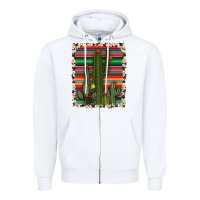 White serape cowhide cacti Zipper Hoodie - RanaPortraitStore