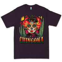 Plum chingona sugar skull Premium Tee - BundleAndBundleShop