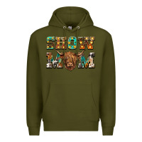 Army Green show mom scottish cattle Premium Hoodie - BarkalooDesign