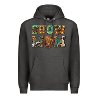 Charcoal Heather show mom scottish cattle Premium Hoodie - BarkalooDesign