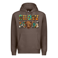 Coffee show mom scottish cattle Premium Hoodie - BarkalooDesign