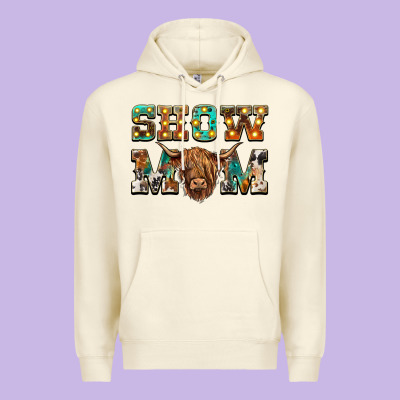 Show Mom Scottish Cattle Premium Hoodie Designed By Barkaloodesign