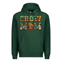 Sports Green show mom scottish cattle Premium Hoodie - BarkalooDesign