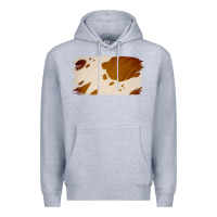 Heather Grey Cowhide Lightbrown Premium Hoodie - Jasminsmagicworld
