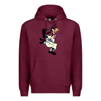 Burgundy day gift for cartoon goofy character Premium Hoodie - maiPhamDesign