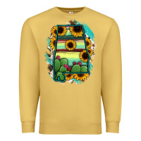 Antique Gold Alabama Map Sunflower Cactus Serape Premium Sweatshirt - RanaPortraitStore