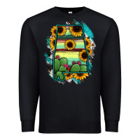 Black Alabama Map Sunflower Cactus Serape Premium Sweatshirt - RanaPortraitStore