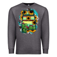 Charcoal Heather Alabama Map Sunflower Cactus Serape Premium Sweatshirt - RanaPortraitStore