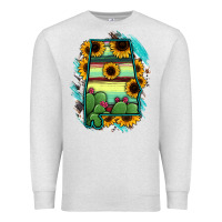 Oatmeal Heather Alabama Map Sunflower Cactus Serape Premium Sweatshirt - RanaPortraitStore