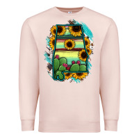 Pale Pink Alabama Map Sunflower Cactus Serape Premium Sweatshirt - RanaPortraitStore