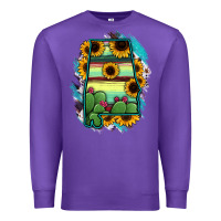 Purple Alabama Map Sunflower Cactus Serape Premium Sweatshirt - RanaPortraitStore