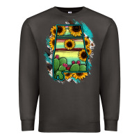 Smoke Alabama Map Sunflower Cactus Serape Premium Sweatshirt - RanaPortraitStore