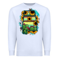 White Alabama Map Sunflower Cactus Serape Premium Sweatshirt - RanaPortraitStore