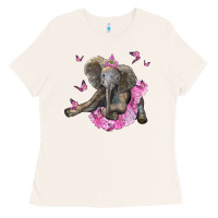 Bone baby elephant with tutu Ladies Tee - LillyAllenDesigns