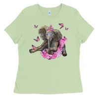 Matcha baby elephant with tutu Ladies Tee - LillyAllenDesigns