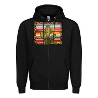 Black serape leopard cactus Zipper Hoodie - RanaPortraitStore