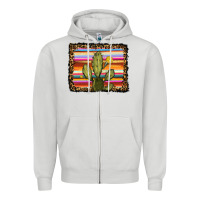 Dove Grey serape leopard cactus Zipper Hoodie - RanaPortraitStore