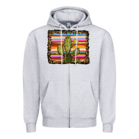 Heather Grey serape leopard cactus Zipper Hoodie - RanaPortraitStore