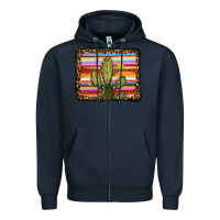 Navy serape leopard cactus Zipper Hoodie - RanaPortraitStore