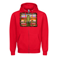 Red serape leopard cactus Zipper Hoodie - RanaPortraitStore