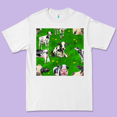 Holstein Cows Seamless Pattern Premium Tee Designed By Bundleandbundleshop