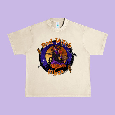 Bad Witch Vibes Urban Heavy Tee Designed By Sublimationcraftshop