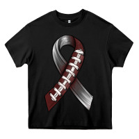 Black Gray Ribbon American Football Heavy Core Tee - BundleAndBundleShop