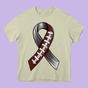 Gray Ribbon American Football Heavy Core Tee Designed By Bundleandbundleshop