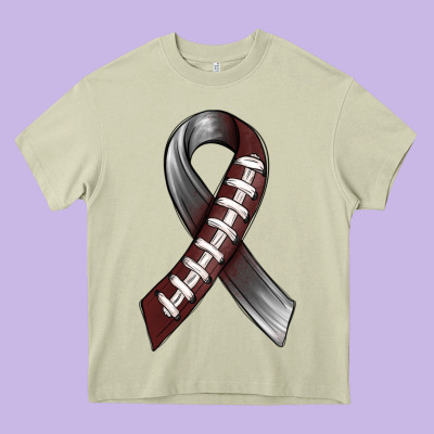 Gray Ribbon American Football Heavy Core Tee Designed By Bundleandbundleshop