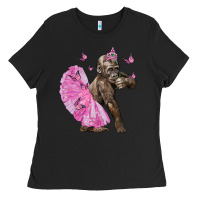 Black Baby Gorilla With Tutu Ladies Tee - LillyAllenDesigns