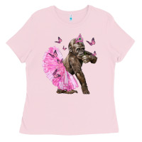 Bubblegum Pink Baby Gorilla With Tutu Ladies Tee - LillyAllenDesigns