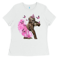 White Baby Gorilla With Tutu Ladies Tee - LillyAllenDesigns