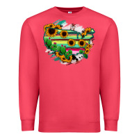 Cardinal America Map Sunflower Cactus Serape Premium Sweatshirt - RanaPortraitStore