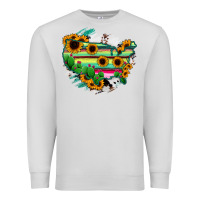 Dove Grey America Map Sunflower Cactus Serape Premium Sweatshirt - RanaPortraitStore