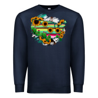 Navy America Map Sunflower Cactus Serape Premium Sweatshirt - RanaPortraitStore