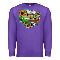 Purple America Map Sunflower Cactus Serape Premium Sweatshirt - RanaPortraitStore
