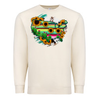 Sandshell America Map Sunflower Cactus Serape Premium Sweatshirt - RanaPortraitStore