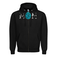 Black cowhide with gemstone Zipper Hoodie - RanaPortraitStore