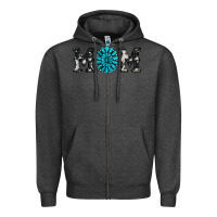Charcoal Heather cowhide with gemstone Zipper Hoodie - RanaPortraitStore